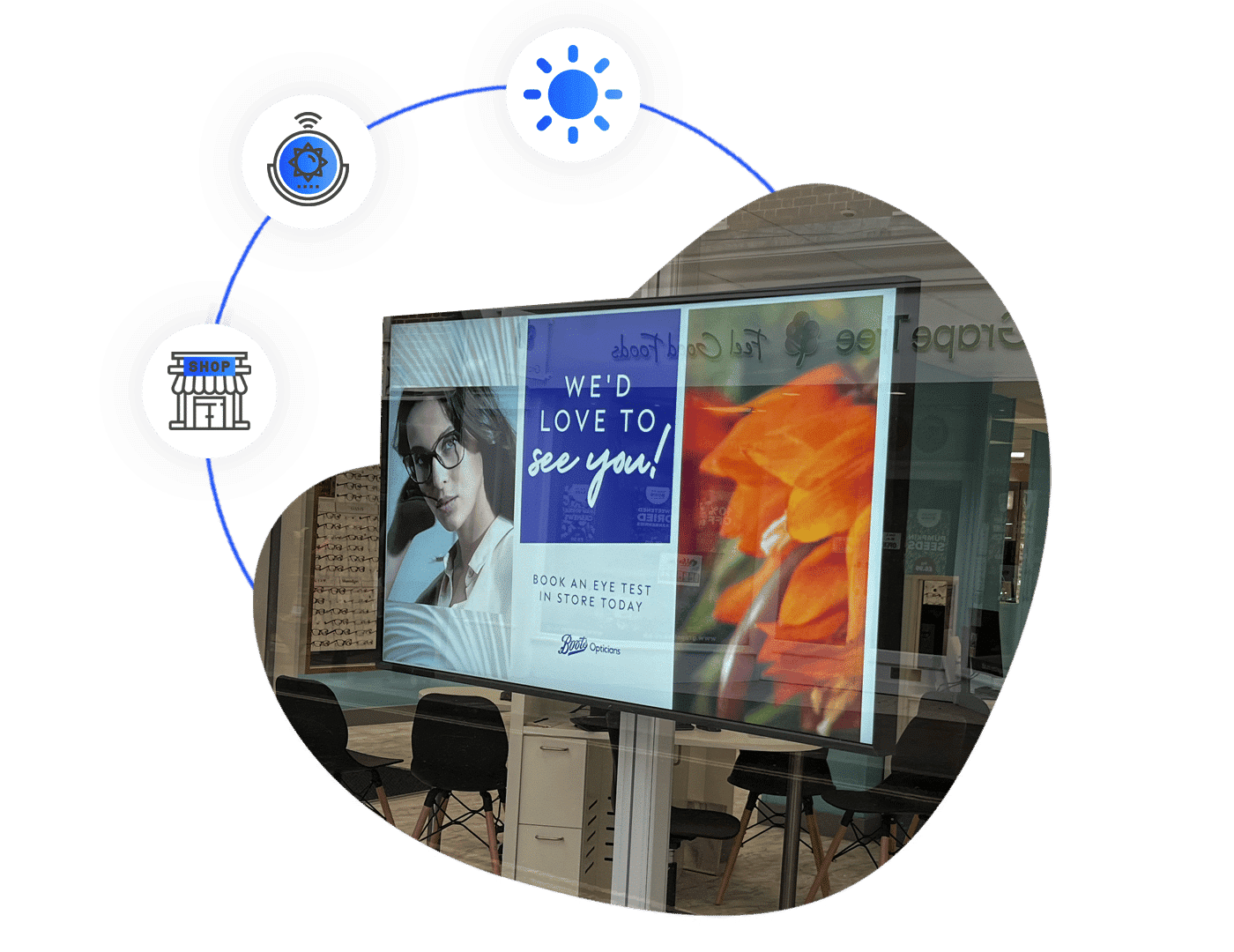 High-brightness commercial digital signage window display