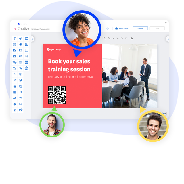 Team collaboration on digital signage content