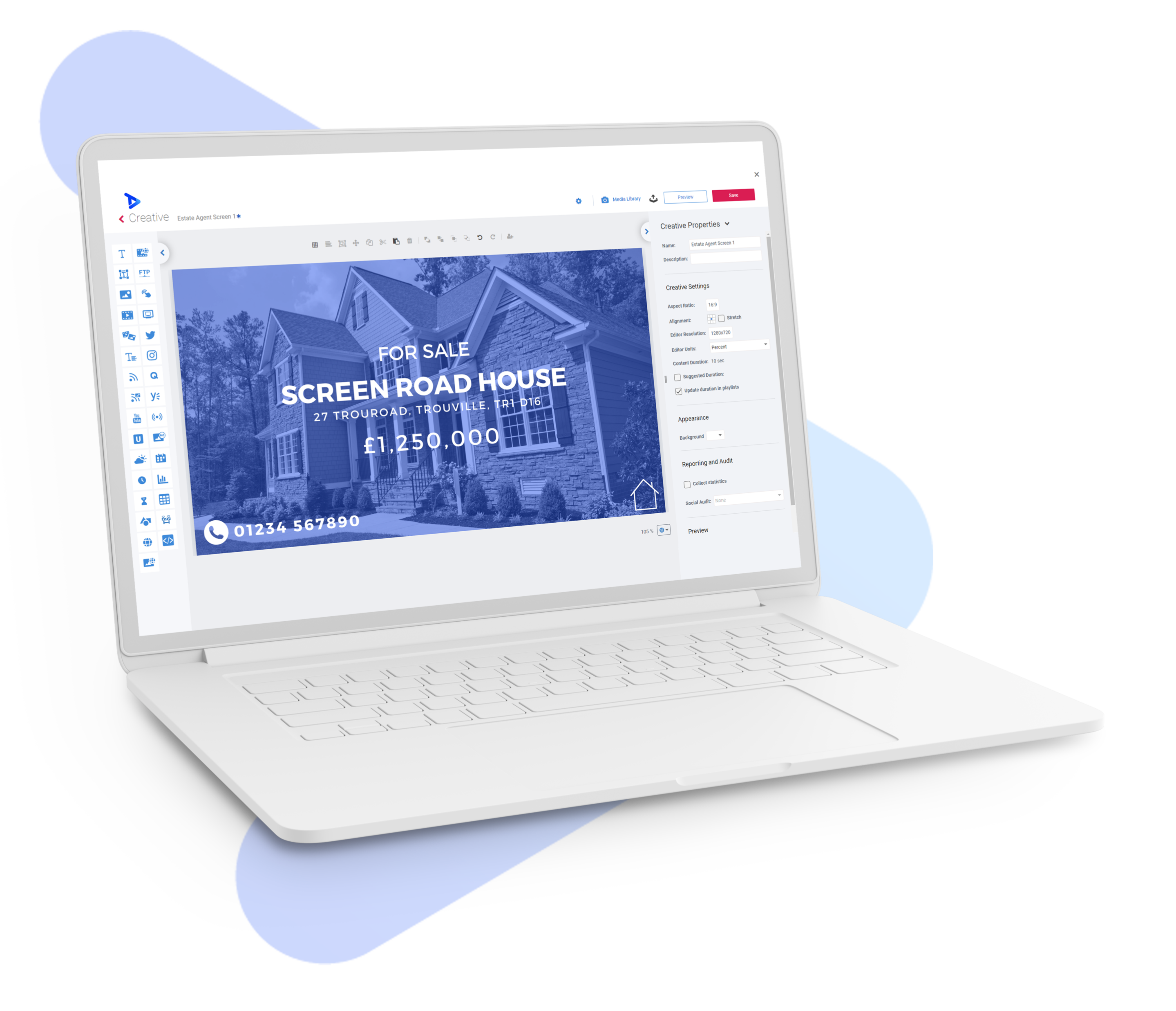 TrouDigital software for estate agents on a laptop