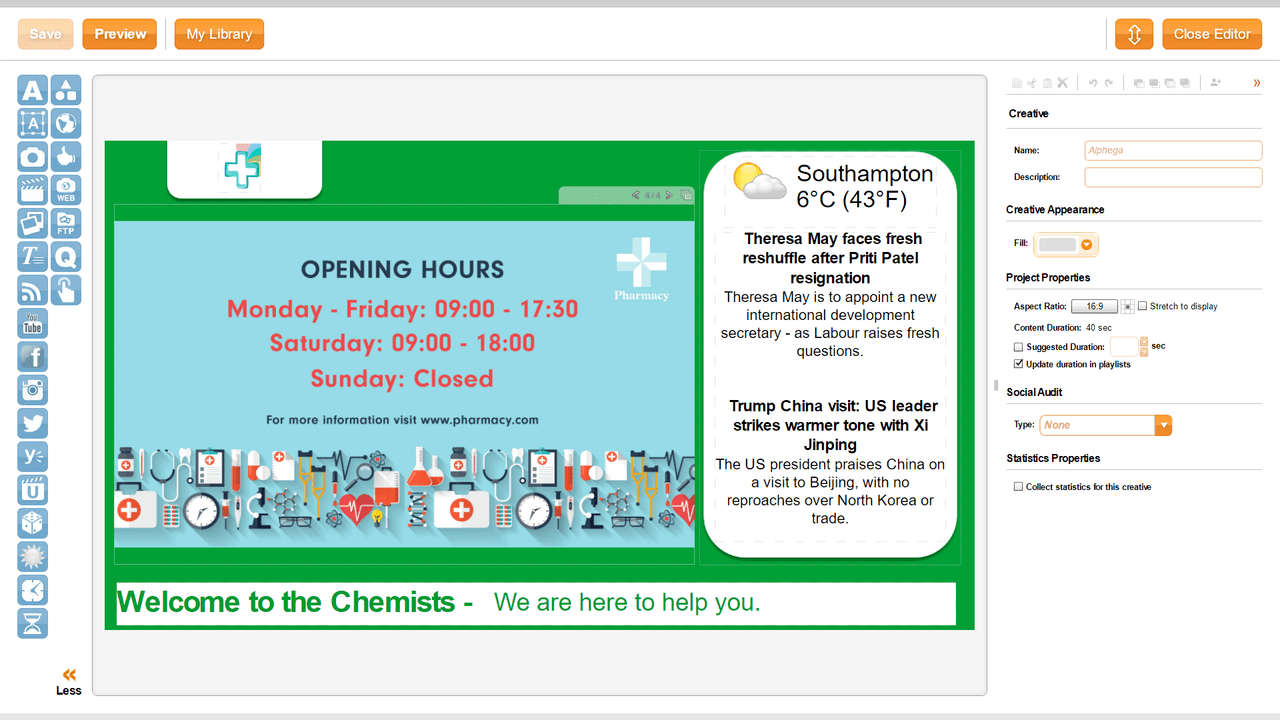 healthy living pharmacy displays