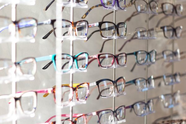optician wall of glasses digital signage for opticians