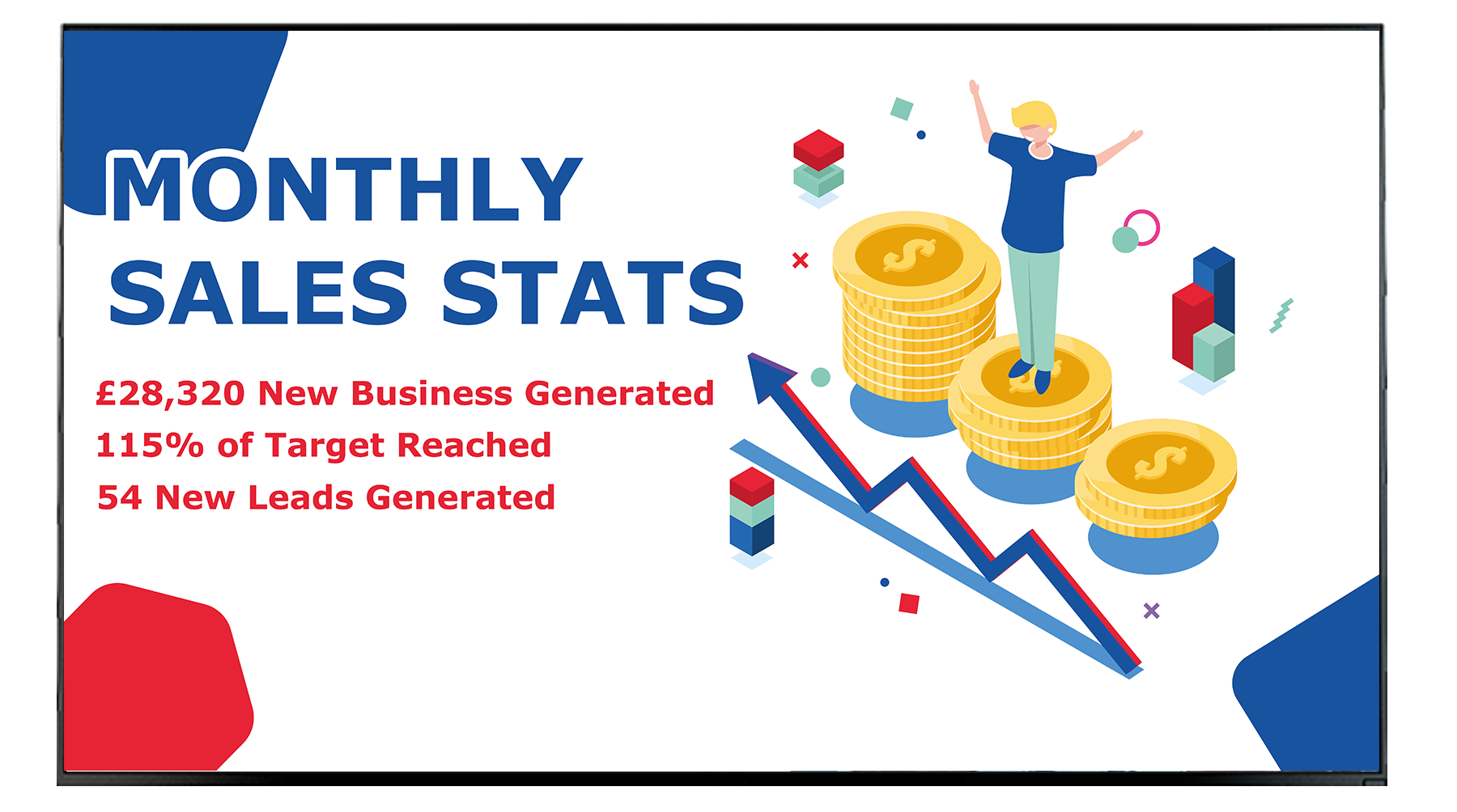 Monthly sales Stats Mock up 1