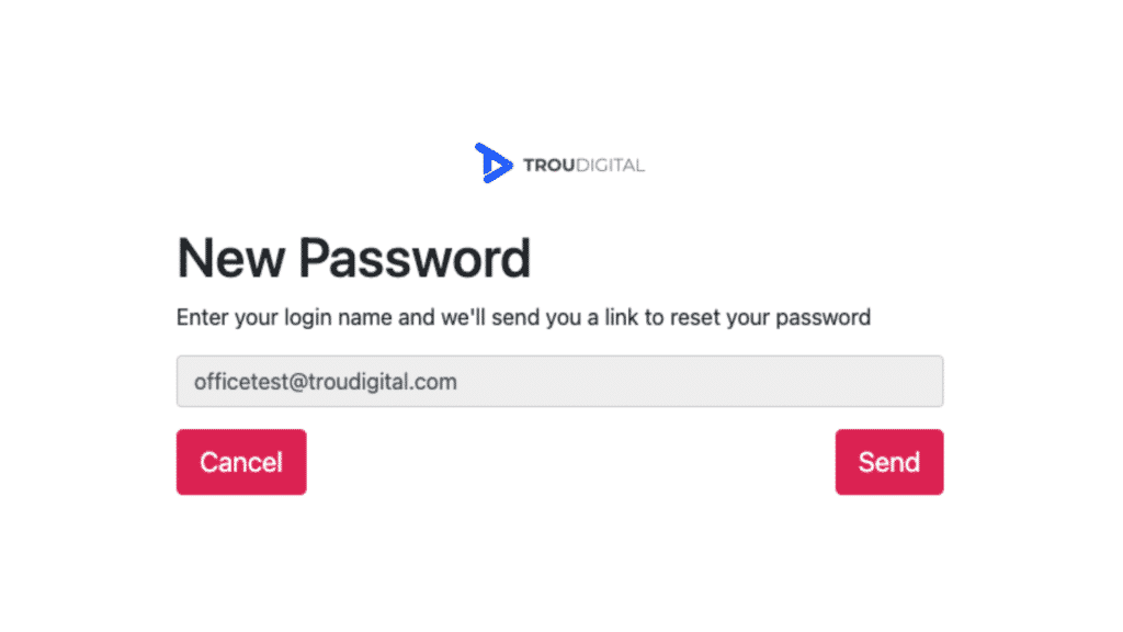 Logging into TrouDigital and resetting your password TrouDigital